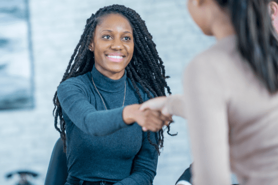 two people shaking hands